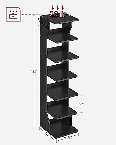VASAGLE 7-Tier Vertical Shoe Rack, Narrow Shoe Storage - Image 8