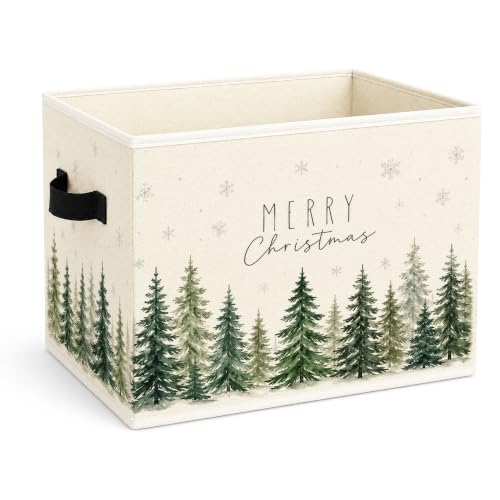 Merry Christmas Forest Storage Bin, Fabric Organizer - Image 2