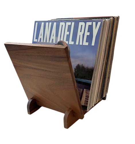 Natural Wood Vinyl Record Holder Shelf, Tabletop LP Storage Rack - Image 2