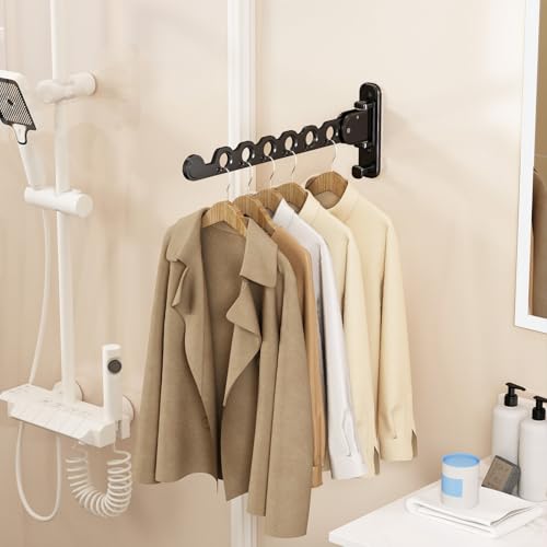 wall Mounted Clothes Drying Folding Hanger Rack for Laundry Room - Image 3