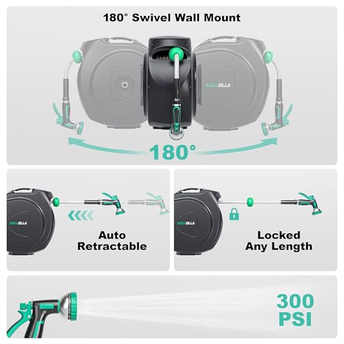 Retractable Garden Hose Reel, 100Ft x 1/2" Durable Wall Mounted - Image 6