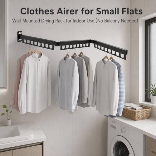 Retractable Wall Mounted Clothes Drying Rack, Rustproof - Image 6