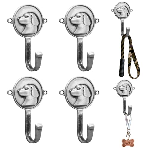 6PC Dog Head Shaped Hooks Wall Mount Pet Leash Hook Cat - Image 2