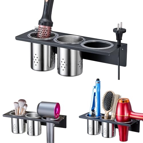 Wall Mount Hair Tool Organizer, 3-in-1 Blow Dryer Holder - Image 2