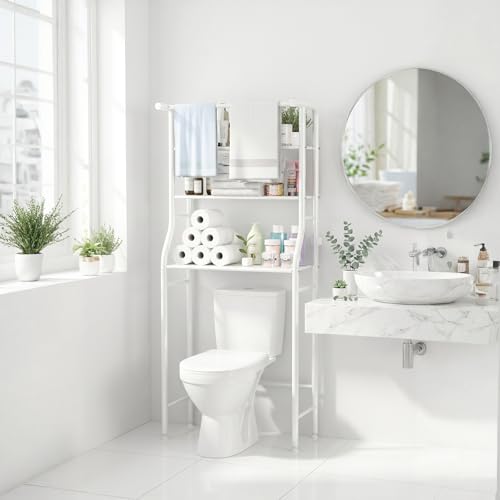 UDEAR 3-Tier Over The Toilet Rack,with Hanging Rod - Image 2