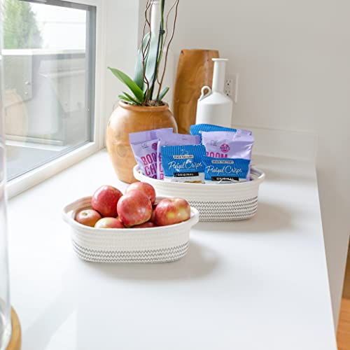NaturalCozy 5-Piece Rectangle Storage Basket Set- Natural Cotton - Image 4