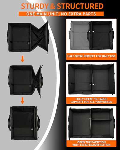 Sturdy Car Trunk Organizer - Firm Inner Panels, Foldable Storage - Image 5