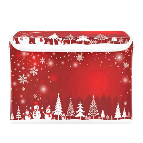 Storage Bins with Lids and Handles, Christmas Tree Snowman - Image 5