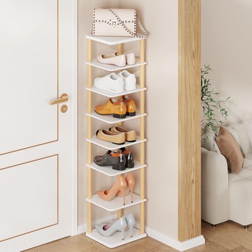 8 Tiers Vertical Shoe Rack, Tall Narrow Shoe Tower - Image 2