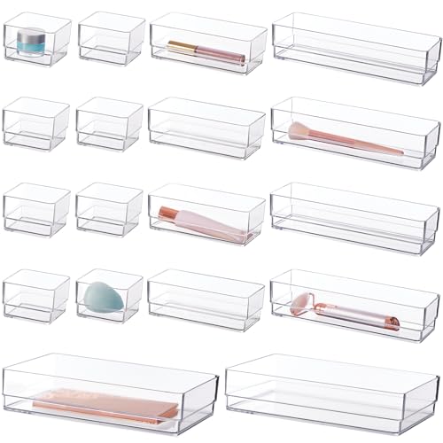 STORi SimpleSort 18-Piece Stackable Clear Drawer Organizer Set | - Image 2