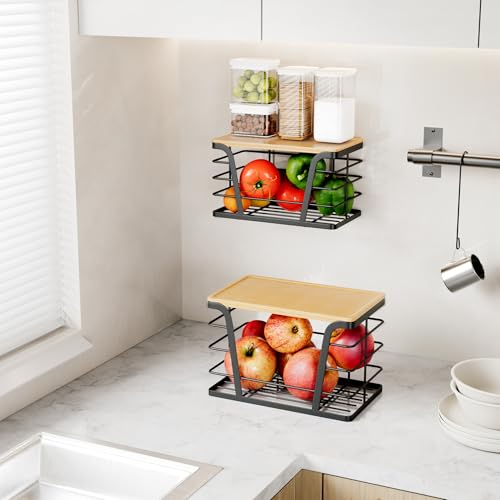2 Pack Stackable Storage Laundry Kitchen Organizers, Wall - Image 3