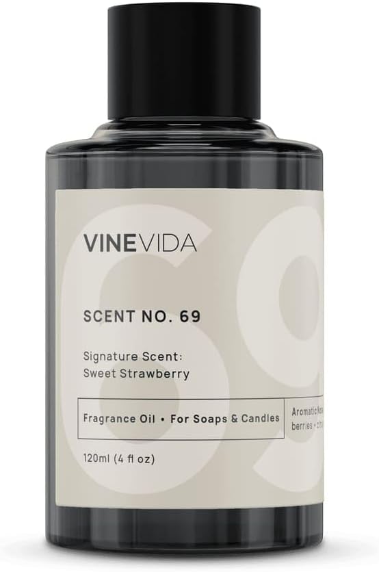 VINEVIDA [4oz] Sweet Strawberry Fragrance Oil for Soap Making Scents for Candle Making, Perfume Oils, Soy Candles, Home Scents Oil Diffusers, Bath Scent Bomb Oils, Linen Spray, Lotions, Car Freshies