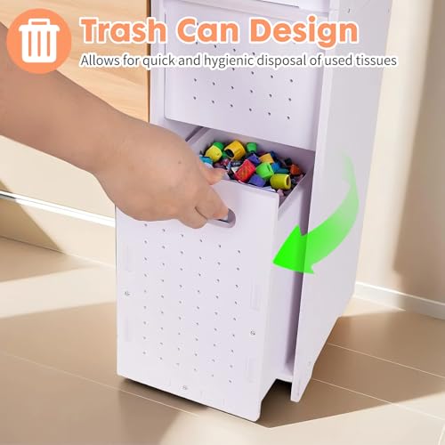 ShellKingdom Toilet Paper Holder Stand with Trash Can - Image 7