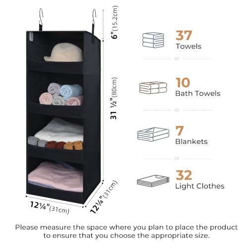GRANNY SAYS 4-Shelf Hanging Closet Organizer, Foldable Storage - Image 4