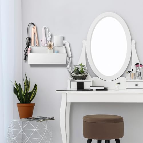 Bivvclaz Hair Tool Organizer, Wooden Hair Dryer Holder Wall Mount - Image 8