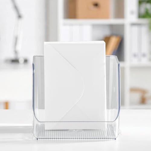 iDesign Stackable Open-Front Storage Bins, Set of 3, Clear - Image 7