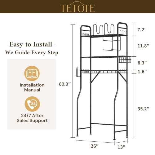 Over The Toilet Storage Rack, 3-Tier Bathroom Organizer - Image 3