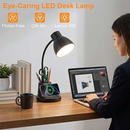 10W Wireless Charging LED Desk Lamp with Pen Holder, | All Products - Image 5