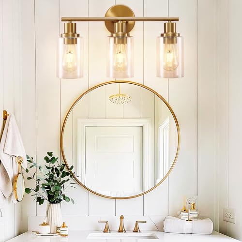 DLLT 3-Light Bathroom Light Fixtures: Gold Modern Vanity Wall - Image 8