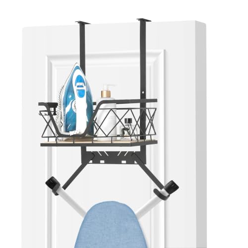 Over Door Ironing Board Hanger with Storage Shelf - Image 2