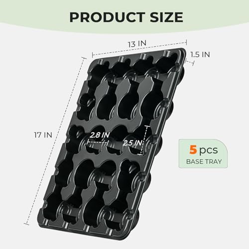 5 Pack Reusable 20 Cell Seed Starter Trays for 3 Inch Nursery - Image 4
