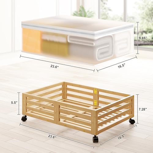Under Bed Storage with Wheels-Large Bamboo Underbed - Image 4
