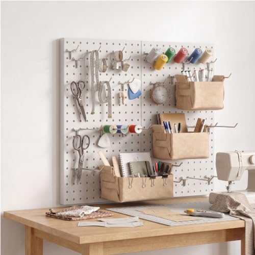 Peg Board, 6 Pack Metal Pegboard Panels and 76 Pcs Hooks - Image 3