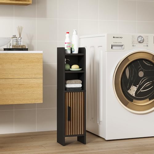 Small Bathroom Storage Corner Floor Cabinet Narrow Toilet - Image 6