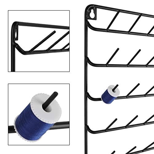 YBING Thread Holder Wall, 2 Pack 54 Spools Thread Rack, Black - Image 7