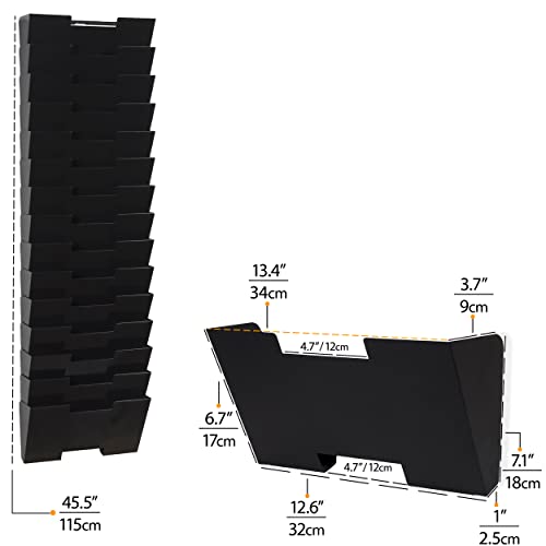 Wallniture Lisbon 15-Tier Wall Mounted File Holder and Desk - Image 6