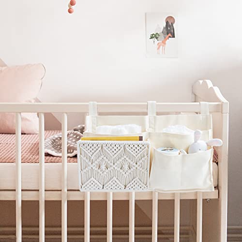 Mkono Bedside Caddy, Macrame Bunk Bed Hanging Organizer - Image 3