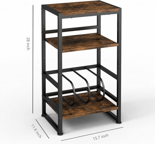 3-Tier Record Player Stand, with Storage, 28" H, Rustic - Image 3
