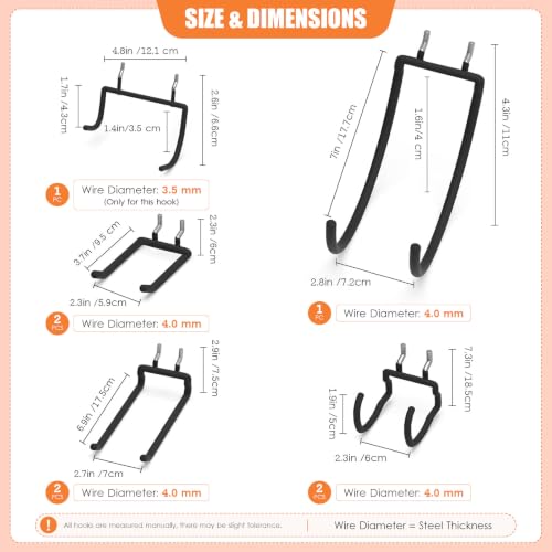 8PCS Garage Storage Hooks Set, Heavy Duty Steel Utility Hooks - Image 4