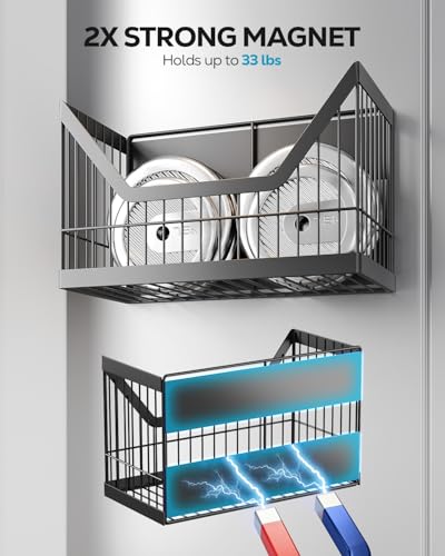 Nieifi Magnetic Shelf for Fridge, Black, 4-Pack - Image 5