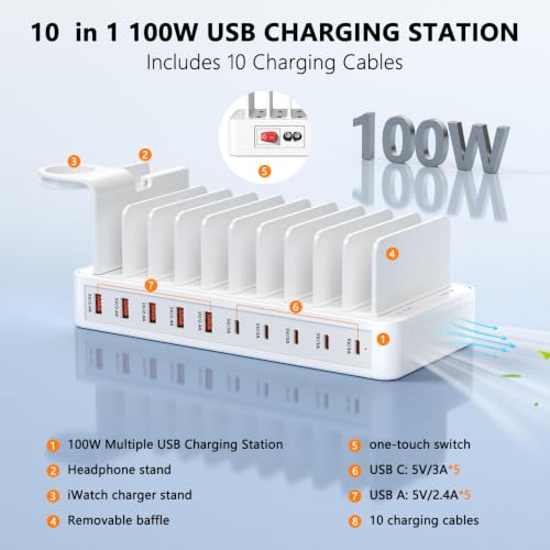 100W Charging Station for Multiple Devices, 10-Port | All Products - Image 3