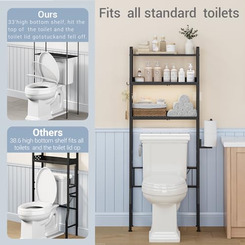Over the Toilet Storage Shelf 3-Tier Adjustable Bathroom - Image 6