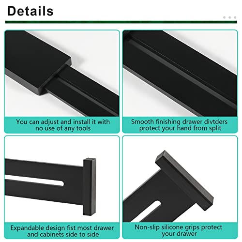 4 Pack Bamboo Drawer Dividers 2.6" High, Adjustable from 12 Inch - Image 7