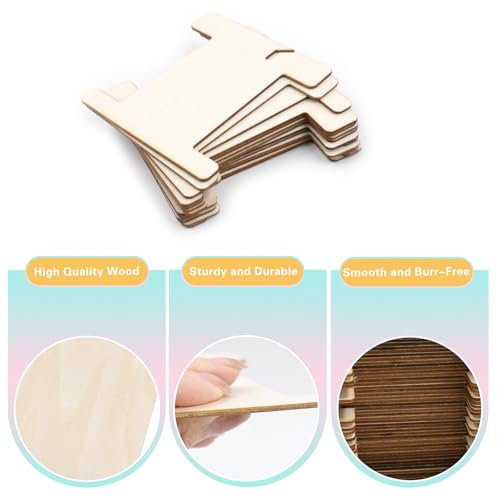50 PCS Ribbon Storage Organizer, Empty Wooden Flat Spool - Image 5