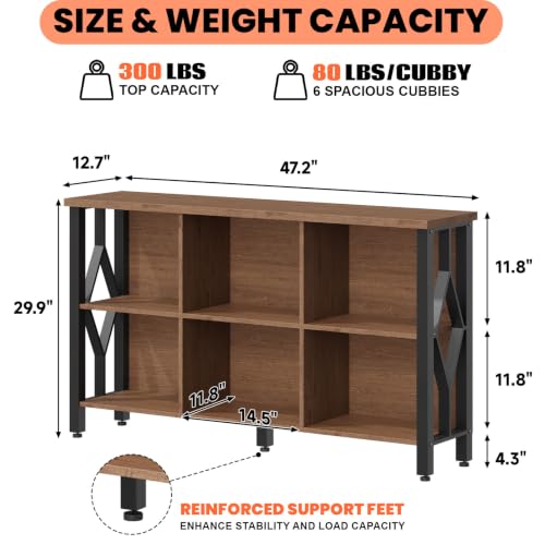 6 Cube Storage Organizer Bookcase，47" Horizontal Bookshelf - Image 3