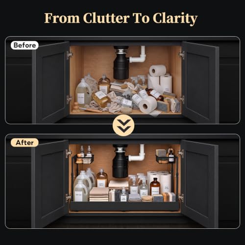 Under Sink Organizer, 2-Tier Slide Out kitchen Storage Metal - Image 5