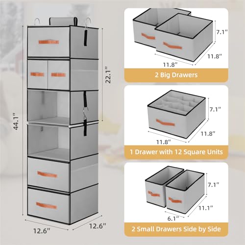 Hanging Closet Organizer 6-Shelf, Upgrade Closet Organizers - Image 4
