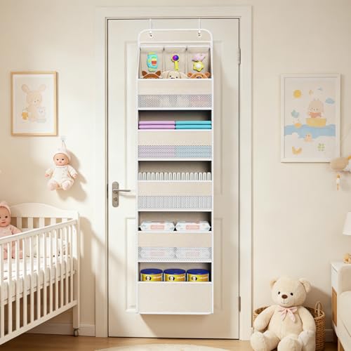 Univivi Over the Door Organizer for Baby Nursery, Beige Pattern - Image 7