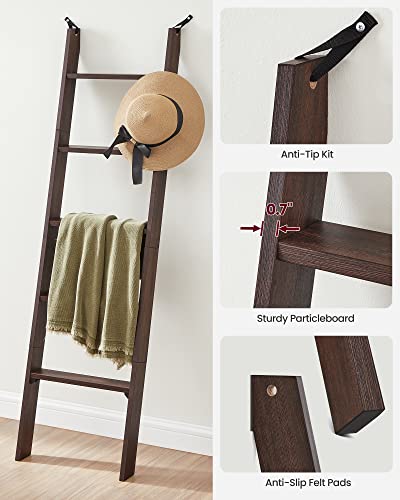 VASAGLE 5-Tier Blanket Ladder, Modern Basic Ladder Shelf - Image 6