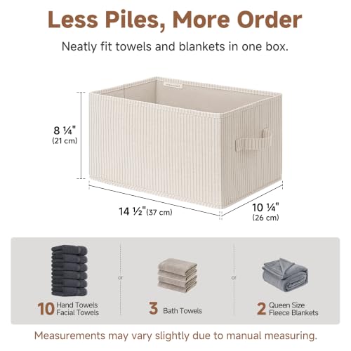 StorageWorks Shelf Organizer Bins, Khaki & Beige Stripes - Image 7