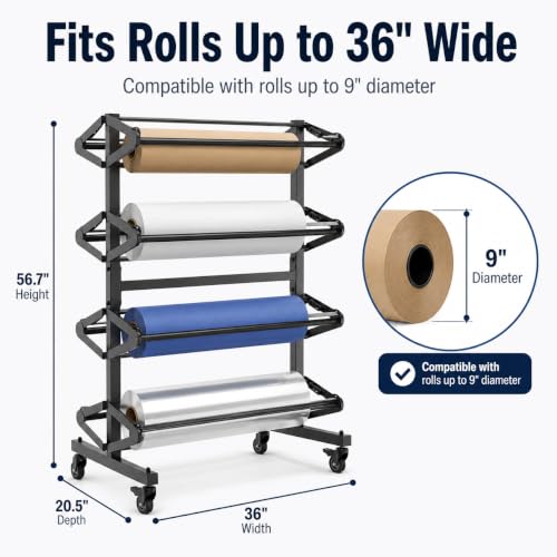 Commercial 8-Roll Paper Roll Dispenser Rack with Cutter - Image 4
