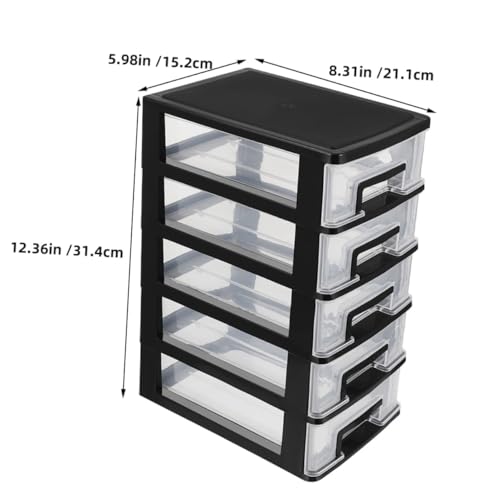 5-Tier Plastic Drawer Storage Cabinet Portable Organizer - Image 4