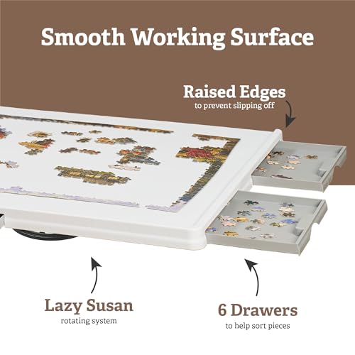 1500 Pieces Rotating Plastic Puzzle Board with 6 Storage - Image 5