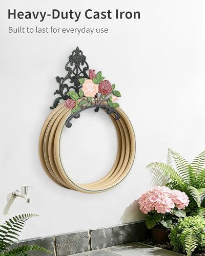 Cast Iron Garden Hose Holder Wall Mount, Rustic Heavy Duty - Image 5