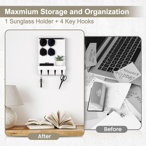 Key Holder Wall Mount, Key and Sunglasses Holder for Wall - Image 7