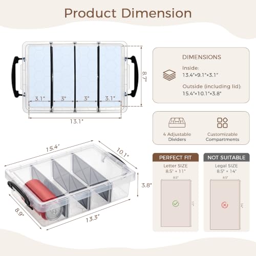 Citylife 2PC Storage Bins with Lids,Storage Box with Dividers - Image 5